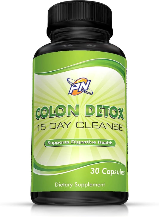 15-Day Colon Detox Capsules for Digestive Health - Non-GMO Formula - 30 Capsules