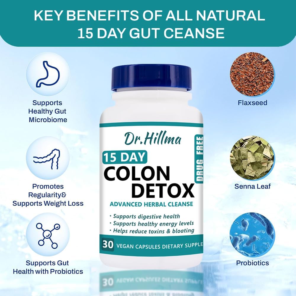 15 Day Gut Cleanse Capsules with Senna, Cascara Sagrada & Psyllium Husk - Advanced Detox for Gut & Colon Support - Promotes Women's Gut Health - 30 Capsules - BoostGo Australia