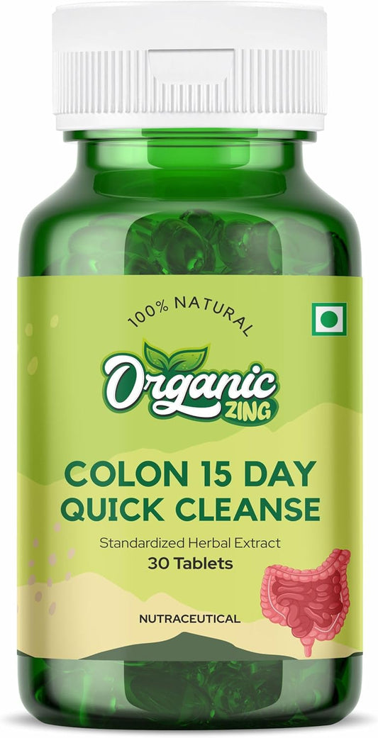 15-Day Quick Colon Cleanse with Organic Aloe Vera Gel Powder - 30 Capsules