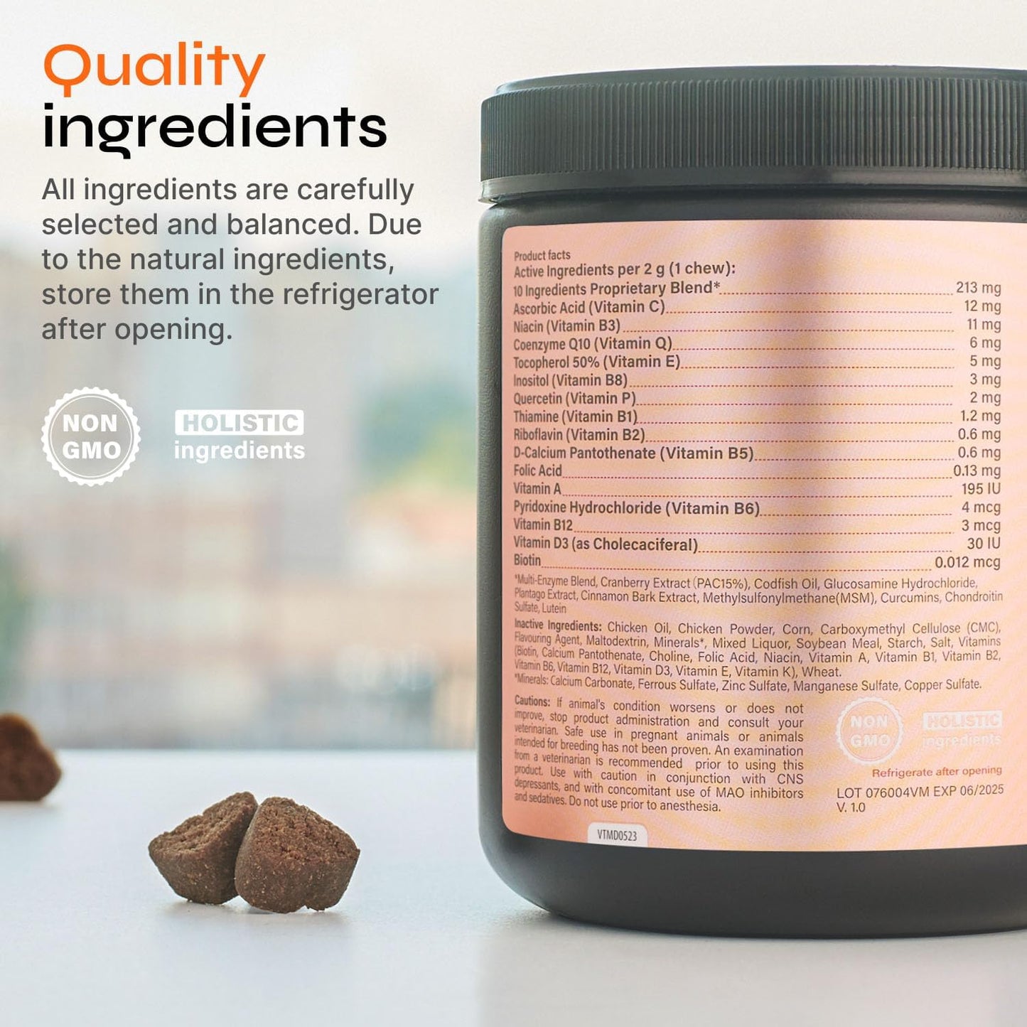 15-in-1 Dog Vitamins & Joint Supplement with Chondroitin for Hip & Joint Health, Immune System Support, Coat, and Mobility