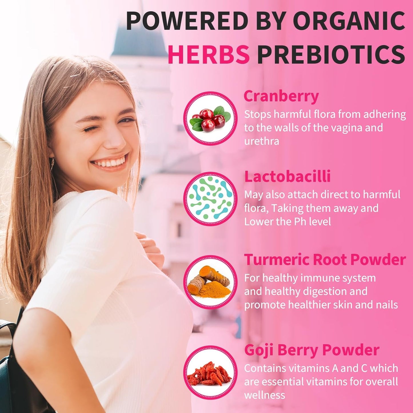 15-in-1 Women's Probiotic with 300 Billion CFUs for Vaginal, Urinary Tract, PH Balance & Immune Support - 60 Capsules