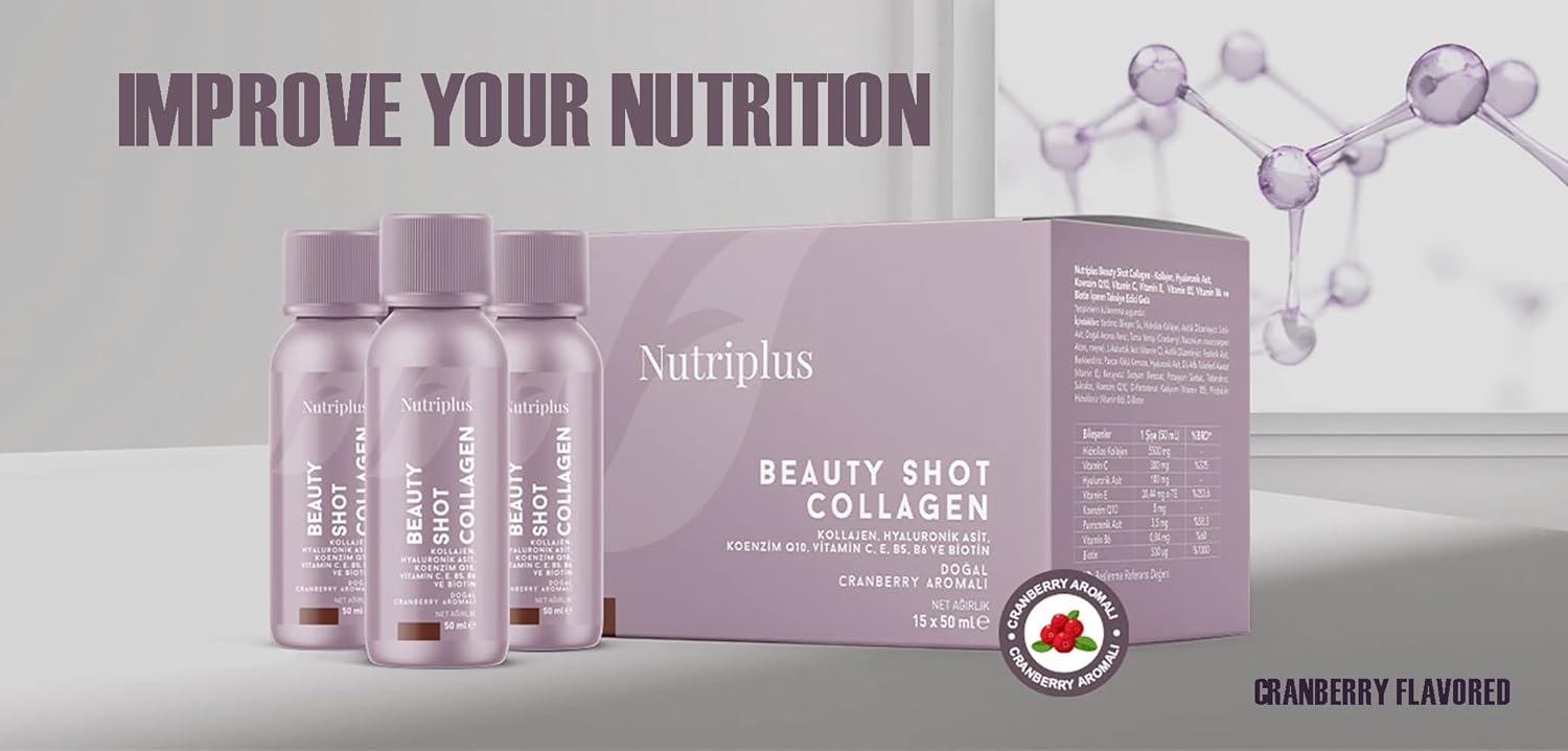 15-Pack Farmasi Nutriplus Beauty Shot Collagen: Daily Protein Boost for Skin, Hair, and Sleep, 1.69 fl oz