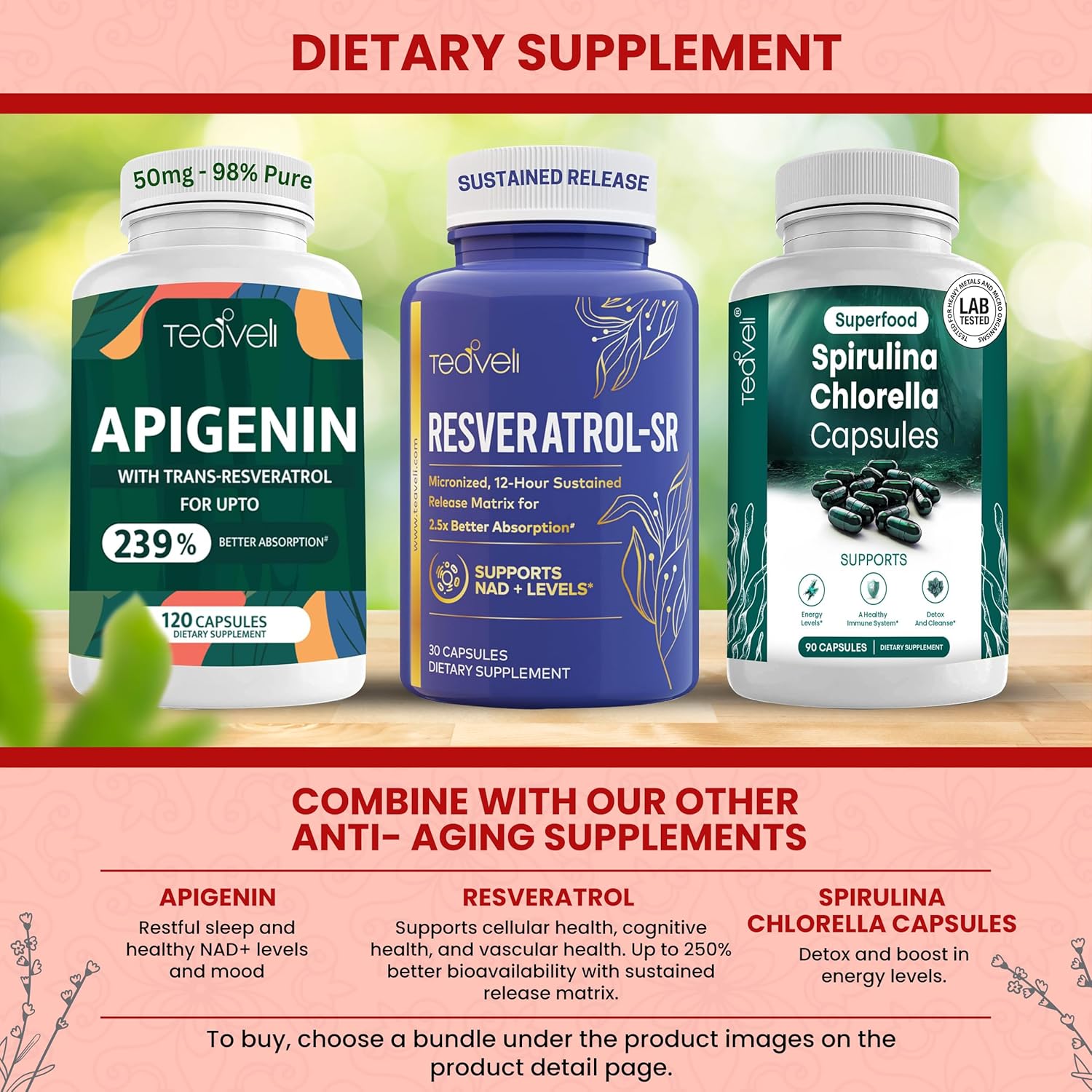 15 Servings of Teaveli Advanced Urolithin A & Stem Cell Supplement - Supports NAD+, Mitochondria, Muscle Health & Energy Levels