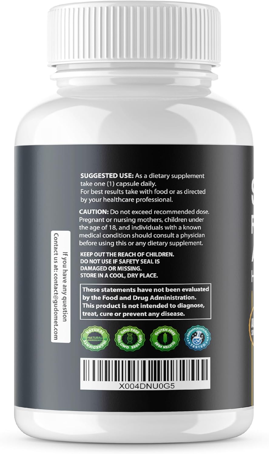 150 Capsules of GUDOMET Herbal Supplement with St. John's Wort, Rhodiola Rosea, Ashwagandha, Holy Basil, Valerian, Chamomile, and Black Pepper - Made in USA