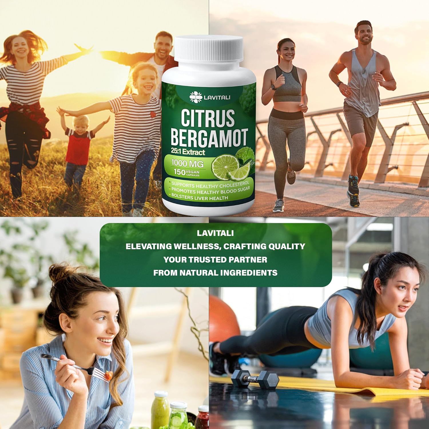 150 Count LaVitali Citrus Bergamot Extract Capsules - 25x Concentrated, 1000mg - Non-GMO, Gluten-Free, Vegetarian