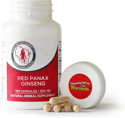 150 ct 100% Authentic Korean Red Panax Ginseng Capsules- 500 mg - Ground Ginseng Root Extract Powder - No Additives