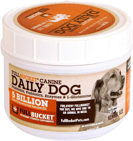 150 Servings of FullBucket Daily Dog Probiotic Powder - Promote Healthy Digestion, Diarrhea Relief - Probiotics, Prebiotics, Digestive Enzymes for Dogs