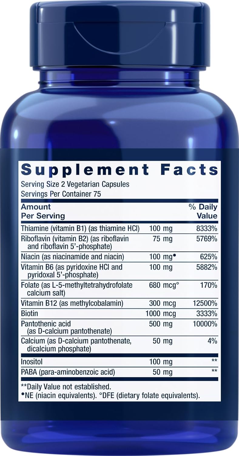 150 Vegetarian Capsules of Life Extension BioActive Complete B-Complex Supplement - BoostGo Australia