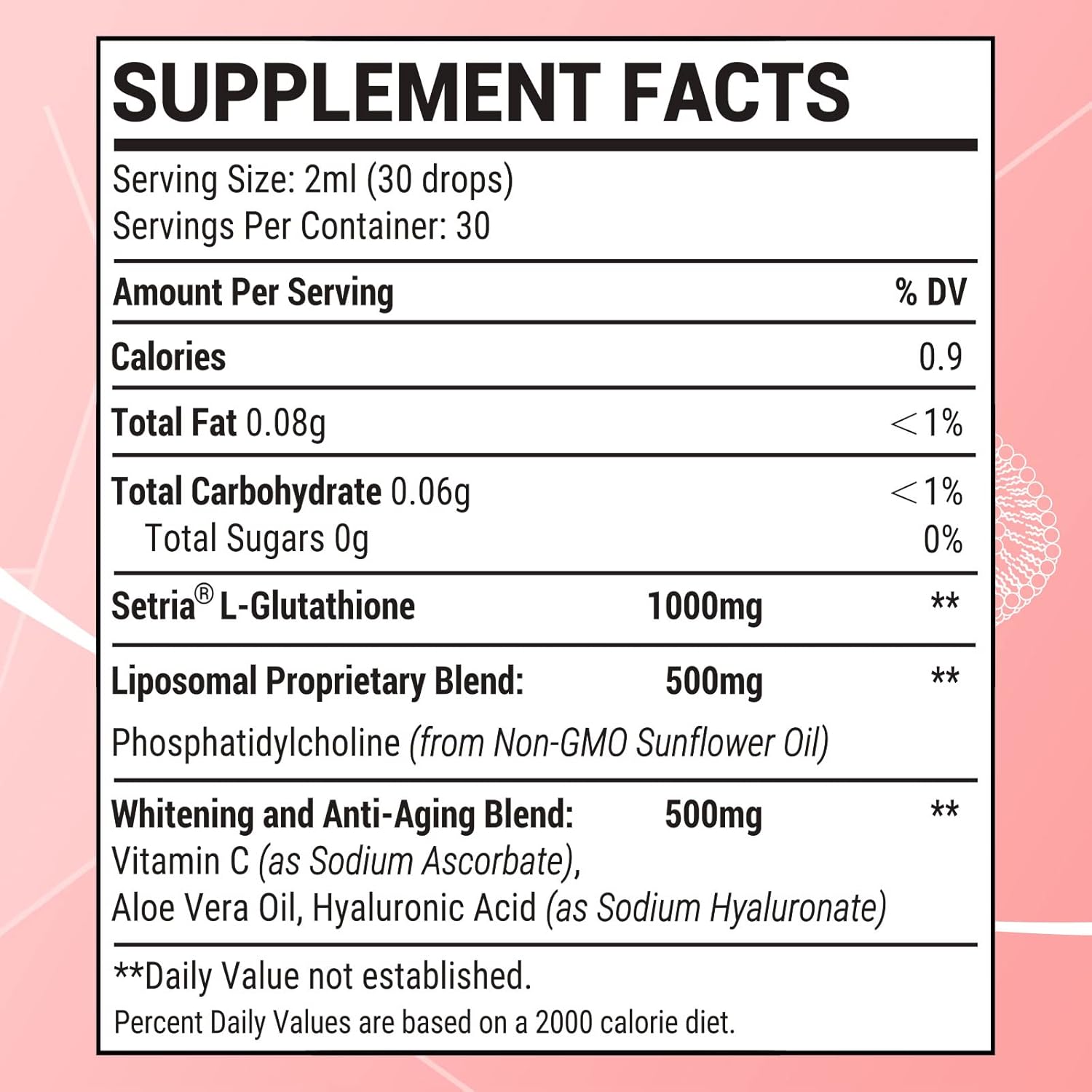 1500 mg Liposomal Glutathione Liquid Supplement for Detox, Aging Defense & Immunity - 4.05 oz