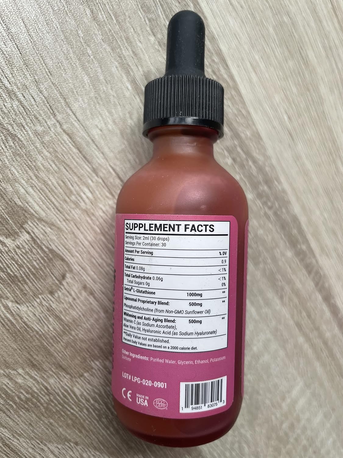 1500 mg Liposomal Glutathione Liquid Supplement for Detox, Aging Defense & Immunity - 4.05 oz