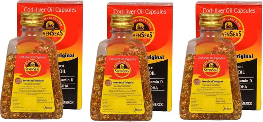 1500 Softgel Capsules Sevenseas Seenseas Cod Liver Oil Pack | Rich in Vitamins | Immune Health, Bone & Muscle Support Supplement