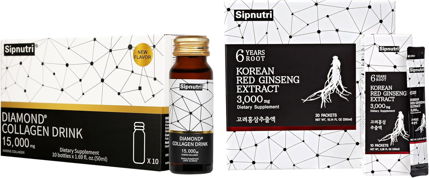 15000 mg Liquid Diamond Collagen & 3000 mg Korean Panax Ginseng Extract Drink