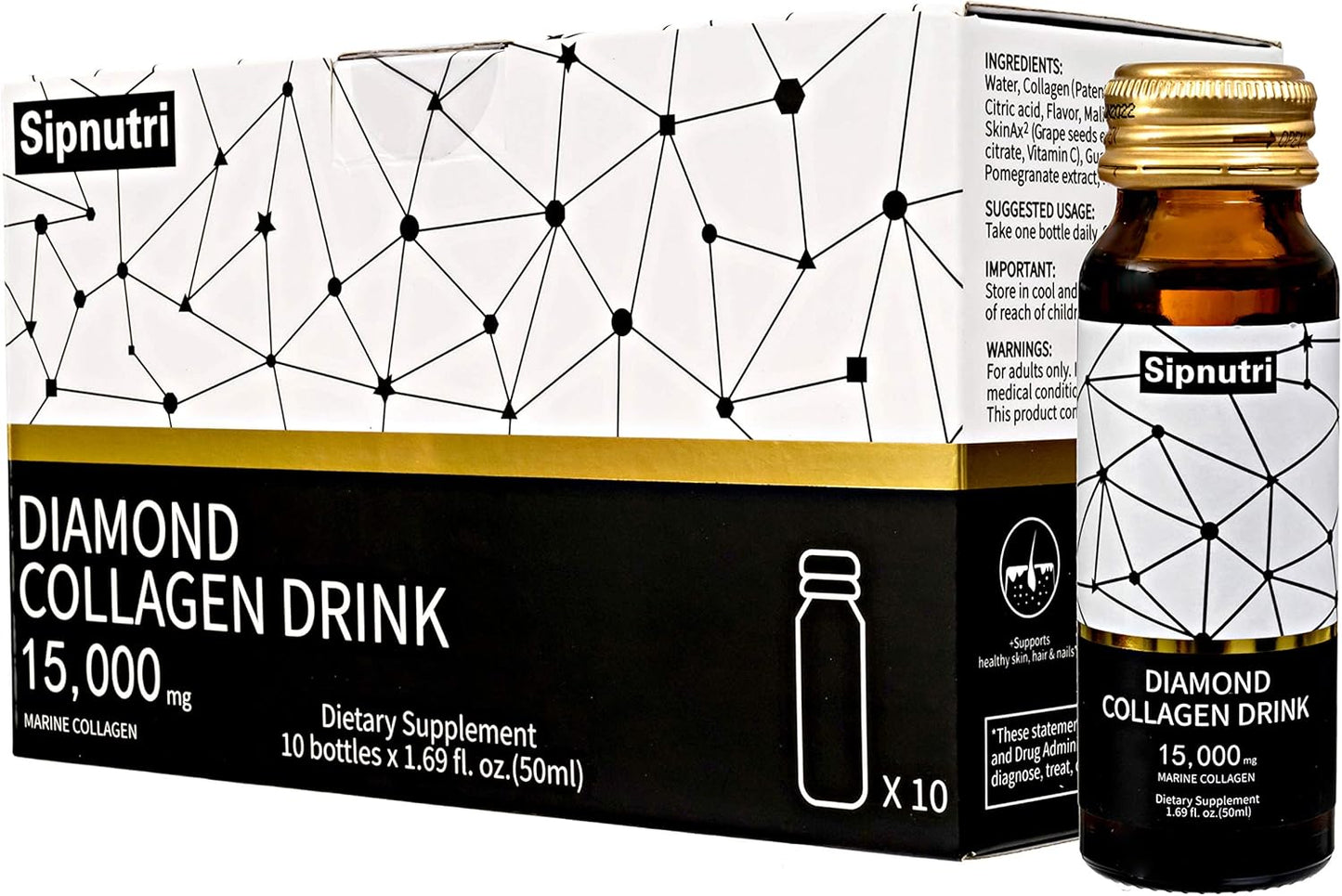 15000 mg Liquid Diamond Collagen & 3000 mg Korean Panax Ginseng Extract Drink