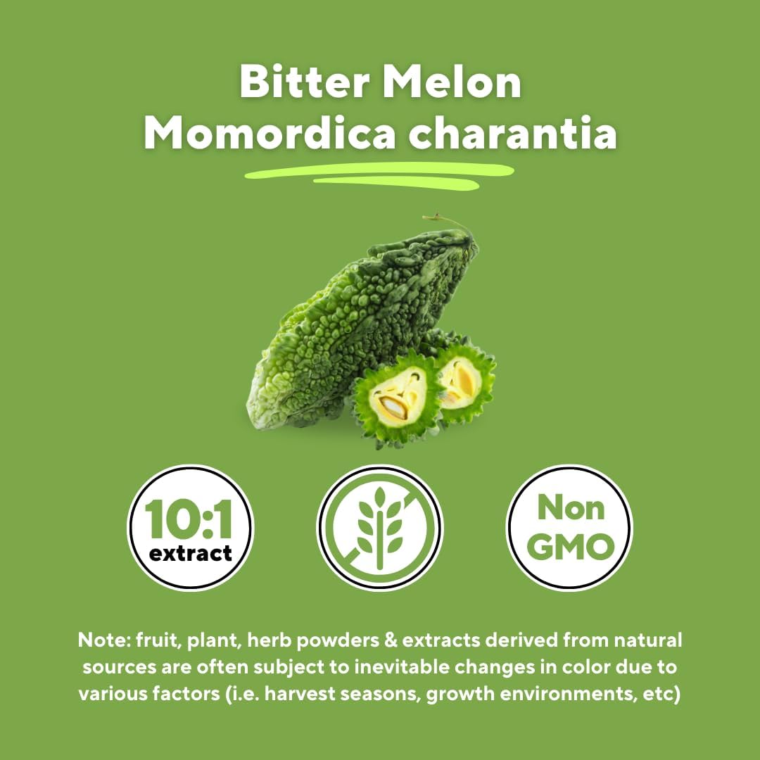 15,000mg Organic Bitter Melon Extract Capsules - Digestive, Gut & Heart Health Support - 180 Capsules, Non-GMO & Vegan