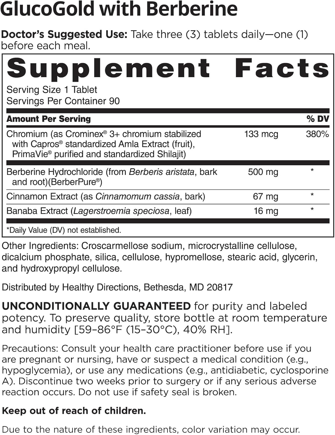 1500mg Berberine & Lion's Mane Mushroom Supplement - Doctors Recommend GlucoGold