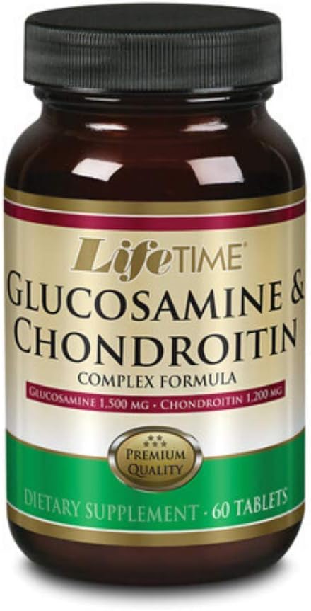 1500mg Glucosamine Chondroitin Complex Tablets - 60 Count Glass Bottle - Lifetime Supply