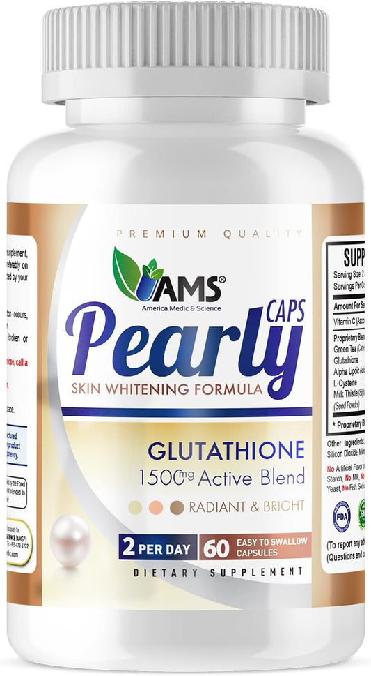 1500mg Glutathione Supplement Capsules for Anti-Aging and Skin Lightening with Vitamin C and L-Cysteine