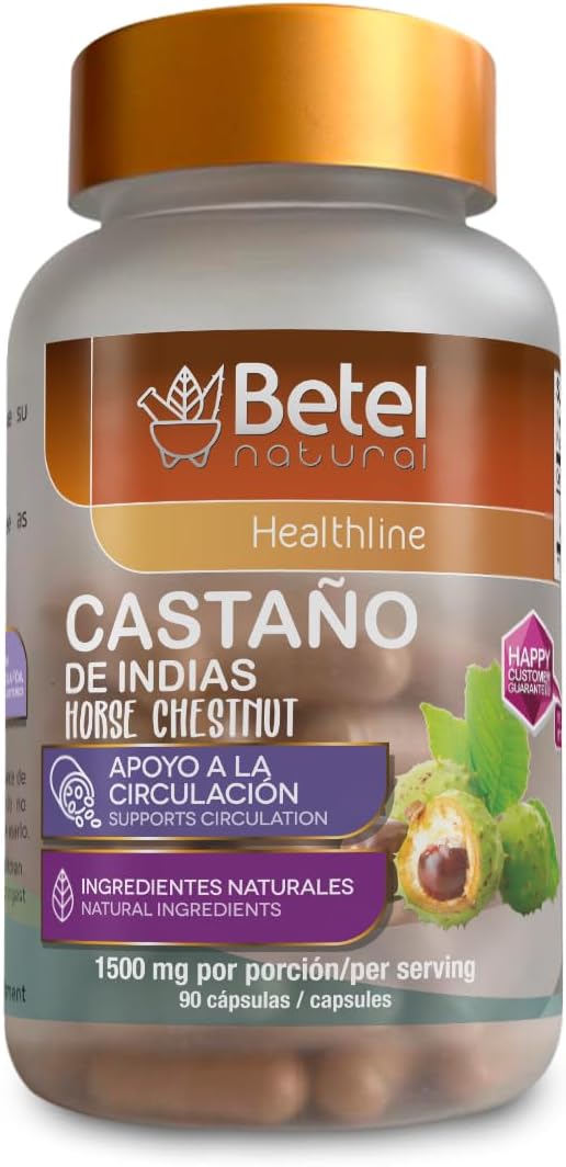 1500mg Horse Chestnut Capsules for Circulation - Betel Natural Premium Castano de Indias