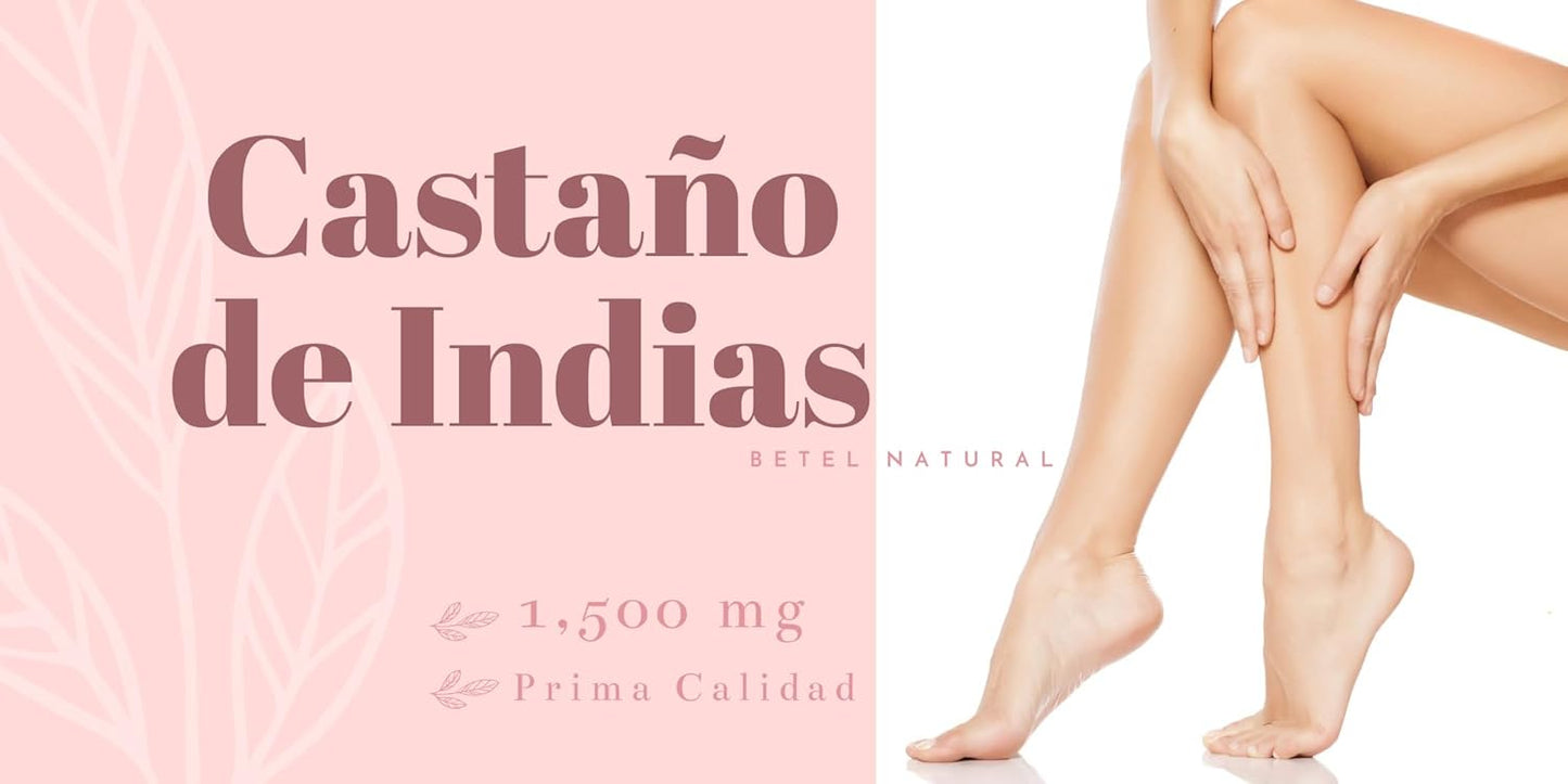 1500mg Horse Chestnut Capsules for Circulation - Betel Natural Premium Castano de Indias