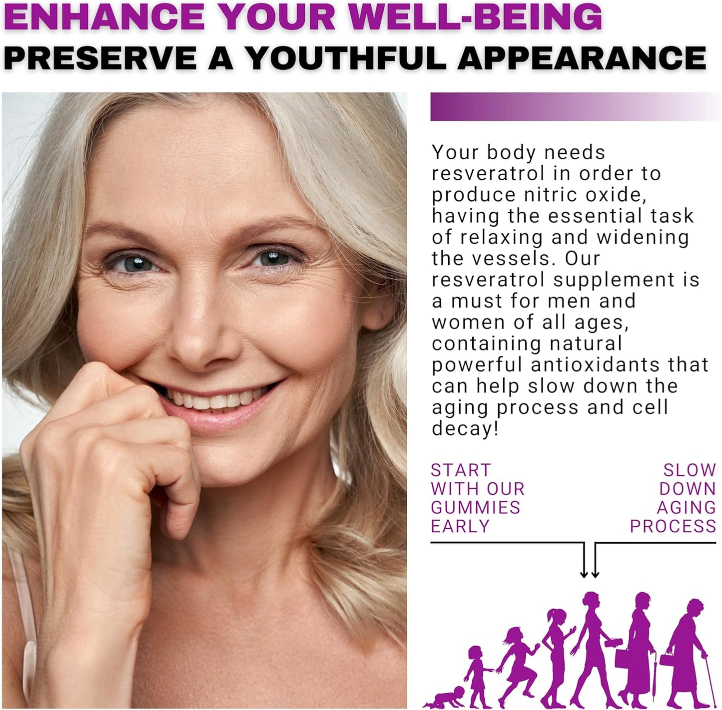 1500mg Resveratrol Gummies for Anti Aging, Heart, Immune System - Raspberry Watermelon Flavored Antioxidants