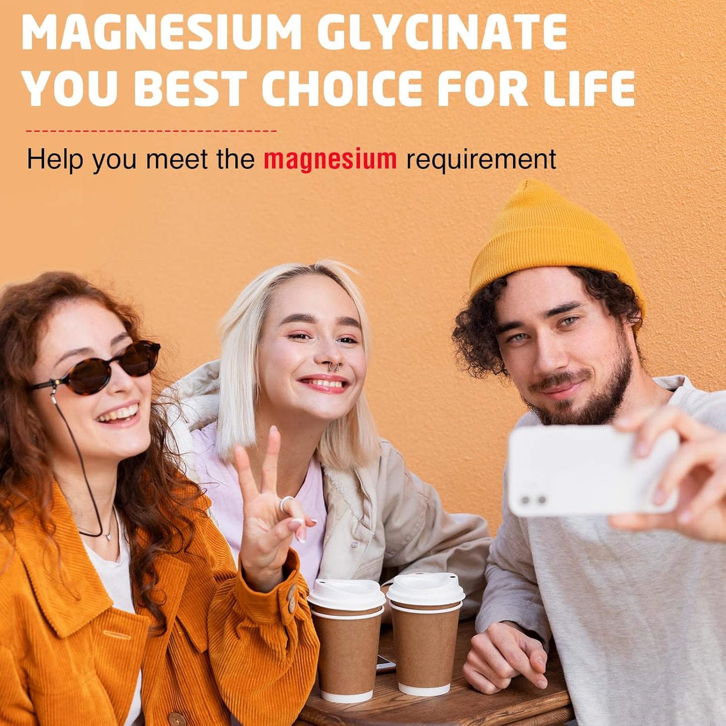 1500mg Sugar-Free Magnesium Glycinate Gummies for Women & Men by Kusofft