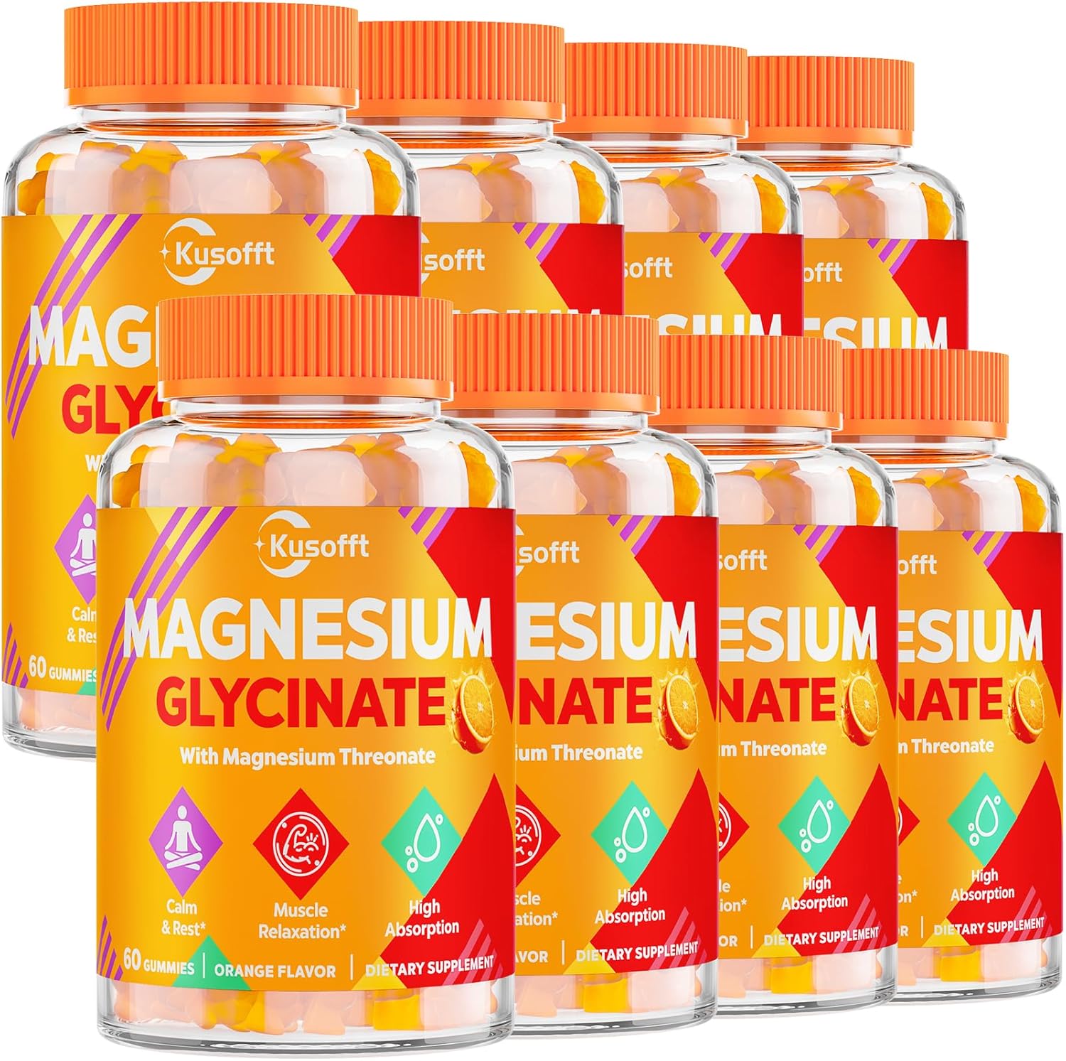 1500mg Sugar-Free Magnesium Gummies with I-Threonate & Ashwagandha - 480 Gummies for Adults