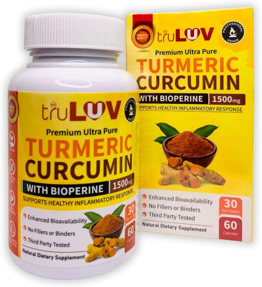1500mg Turmeric Curcumin with Bioperine Supplement for Health - MY TRULUV Natural Dietary Formula