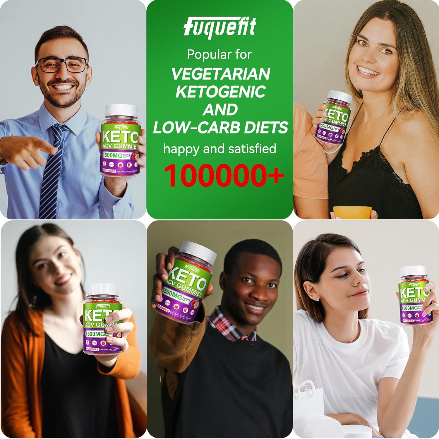 1500mg Vegan ACV Gummies for Keto Diet by Fuquefit