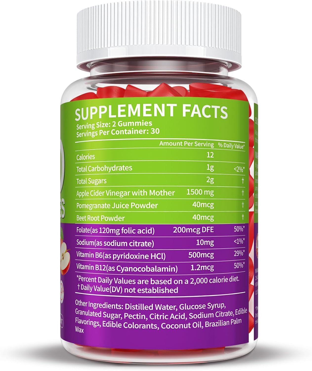 1500mg Vegan ACV Gummies for Keto Diet by Fuquefit