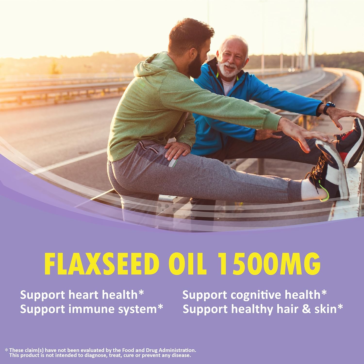 1500mg Vegan Omega-3 Flaxseed Oil Softgels - 900mg ALA - Cold-Pressed - 180 Softgels x3 Pack