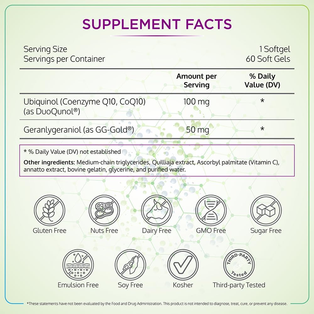 150mg BioQuinol Ubiquinol (CoQ10) Softgels with Geranylgeraniol - Ultimate Antioxidant for Heart Health & Energy Boost - BoostGo Australia