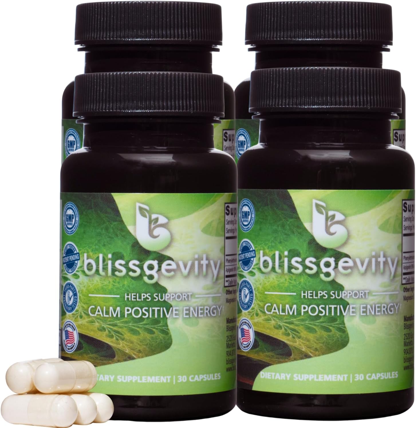 150mg Blissgevity Apigenin & Phenylethylamine Mood Support Supplement - Euphoria, Focus, Mental Clarity - Natural Stress Relief, Calm & Intimacy Enhancer - 120 Capsules