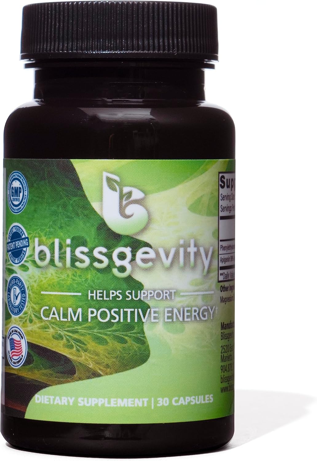 150mg Blissgevity Apigenin & Phenylethylamine Mood Support Supplement for Euphoria, Focus, Mental Clarity, Stress Relief, Calm, and Intimacy Enhancement - 30 Capsules