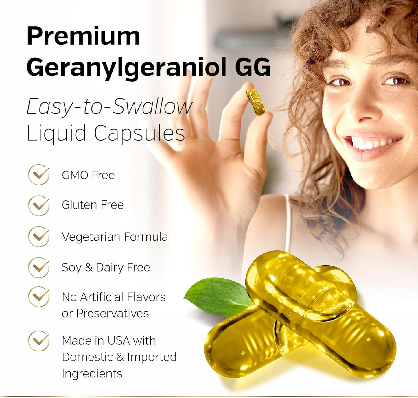 150mg Geranylgeraniol Supplement with DeltaGold Vitamin E Tocotrienols for Heart Health - 60 Capsules, Annatto Derived GG for Statin Users