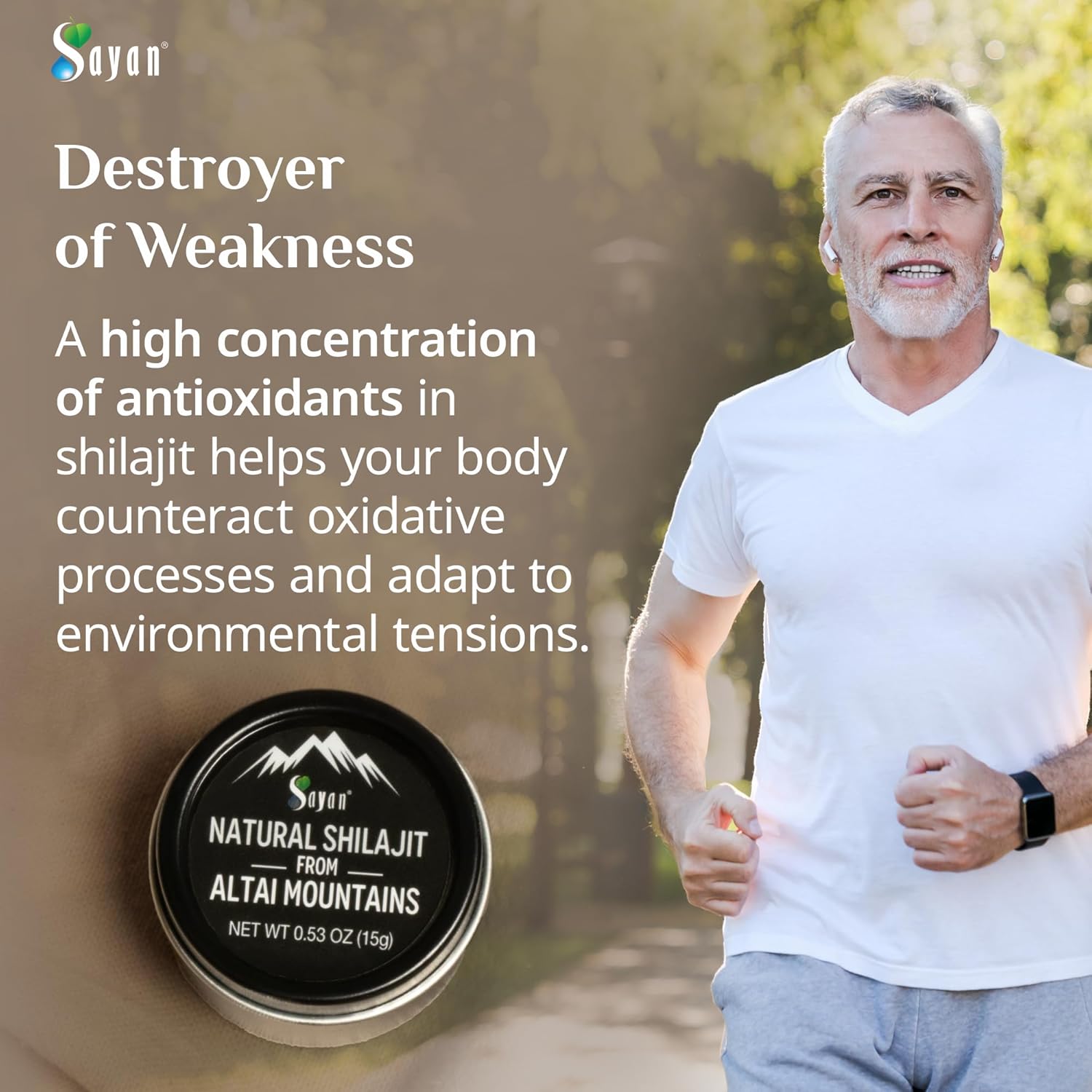 15g Sayan Pure Authentic Altai Shilajit Resin - Organic Fulvic Acid Supplement for Immune System, Energy, Detox - 2 Month Supply