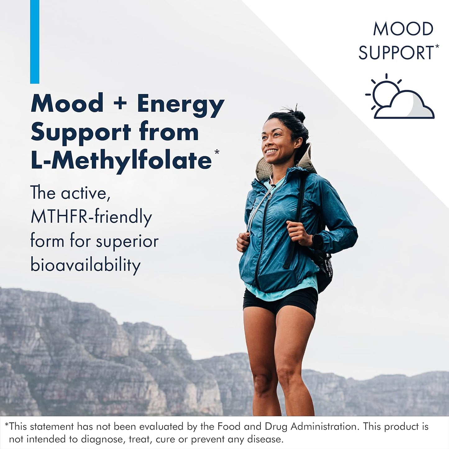 15mg L-Methylfolate Supplement for Cognitive & Brain Health - Gluten & Dairy Free - Daily Use Folate (60 Capsules)