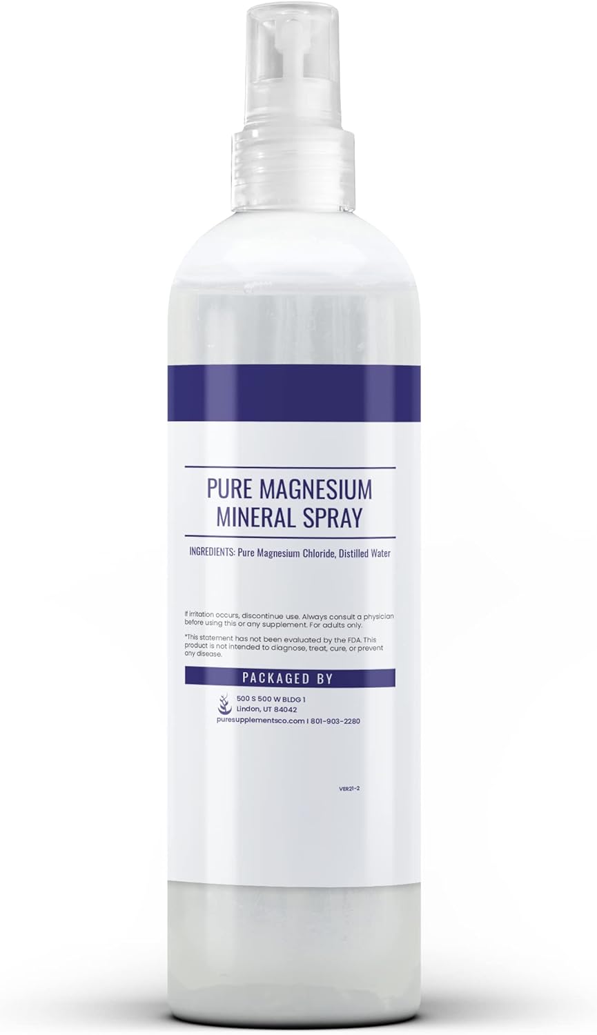 16 fl oz Pure and Unscented Magnesium Oil Spray with Original Ingredients
