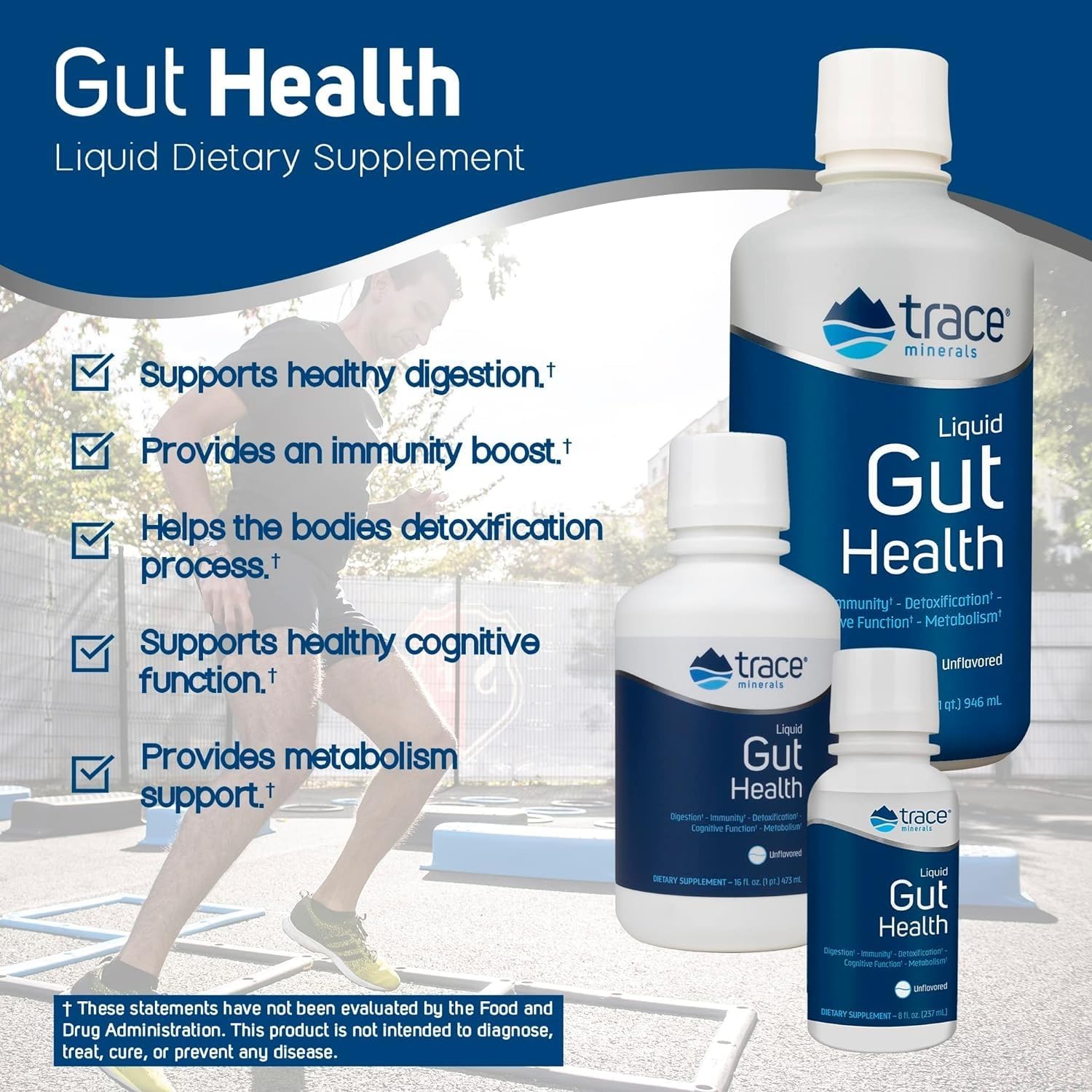 16 fl oz Trace Minerals Gut Health Supplement with Humic & Fulvic Acid - Promotes Gut Lining, Digestive Health, Immune System - Unflavored, 94 Servings
