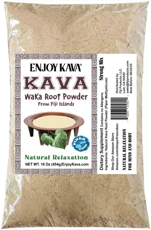 16 Oz Bag of Premium Noble Kava Root Powder for Making Delicious Kava Drinks at Home