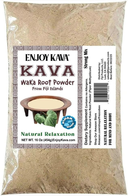 16 Oz Bag of Premium Noble Kava Root Powder for Making Delicious Kava Drinks at Home