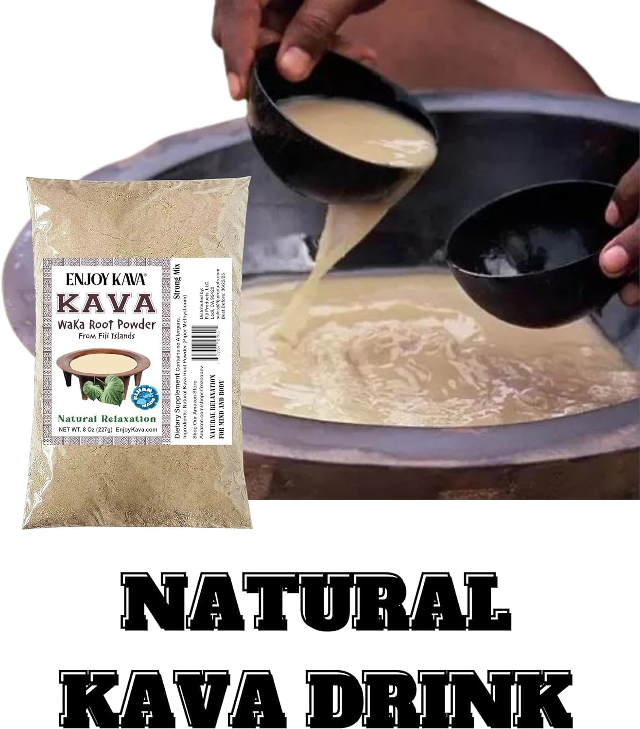 16 Oz Bag of Premium Noble Kava Root Powder for Making Delicious Kava Drinks at Home