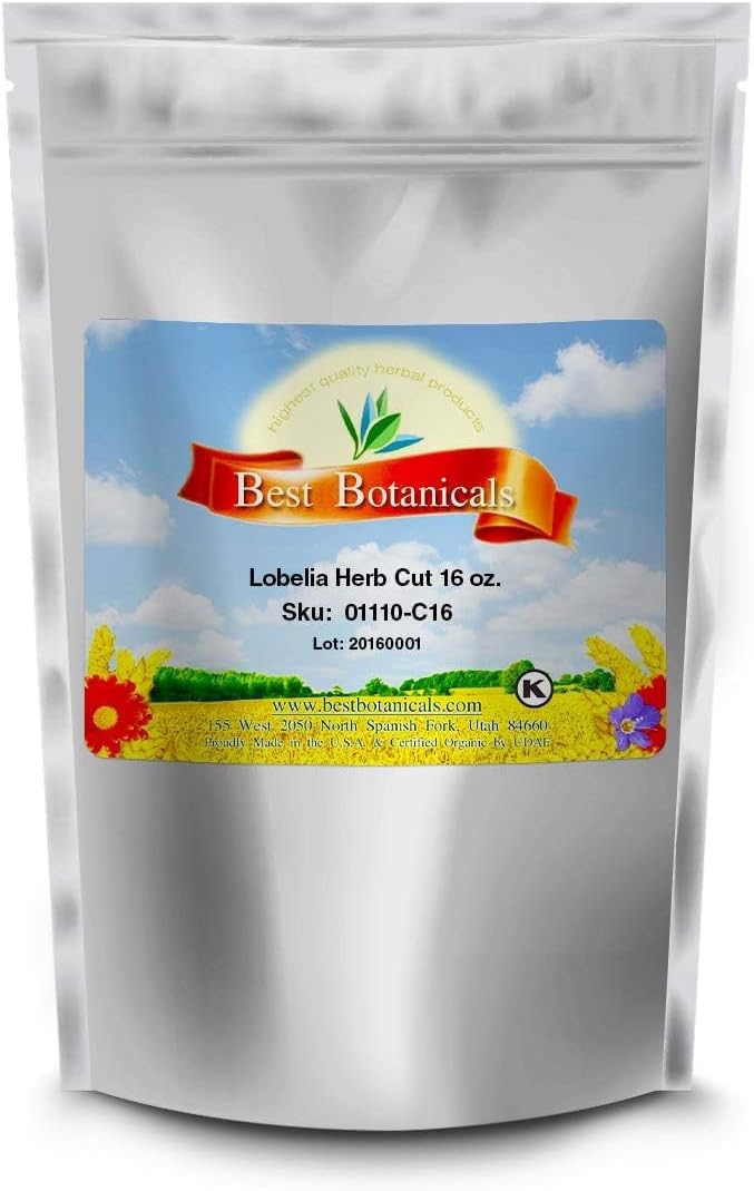 16 oz Best Botanicals Lobelia Herb Cut - Premium Quality Herbal Supplement