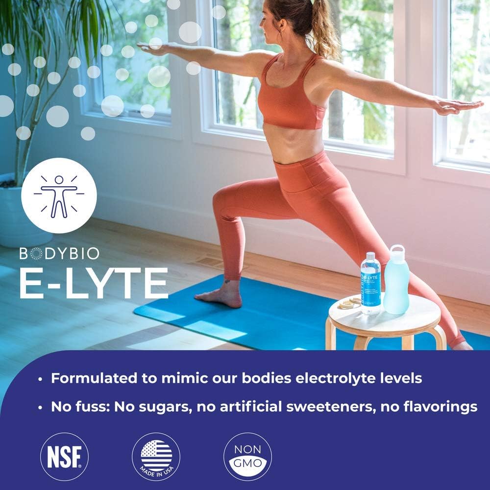 16 oz BodyBio Electrolytes Liquid Concentrate with Magnesium, Potassium, Sodium - Sugar-Free Keto Hydration Drink for Dehydration Recovery and Cramp Relief