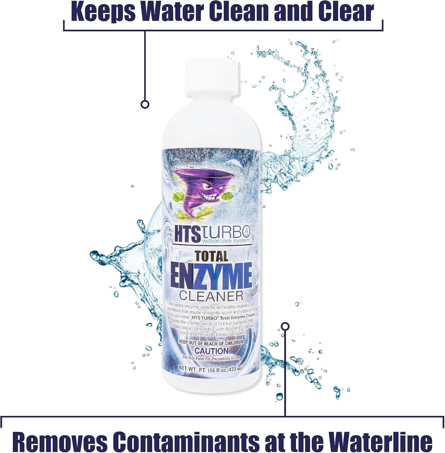 16 oz. HTS Turbo Total Enzyme for Hot Tubs and Spas - Powerful Enzyme Cleaner