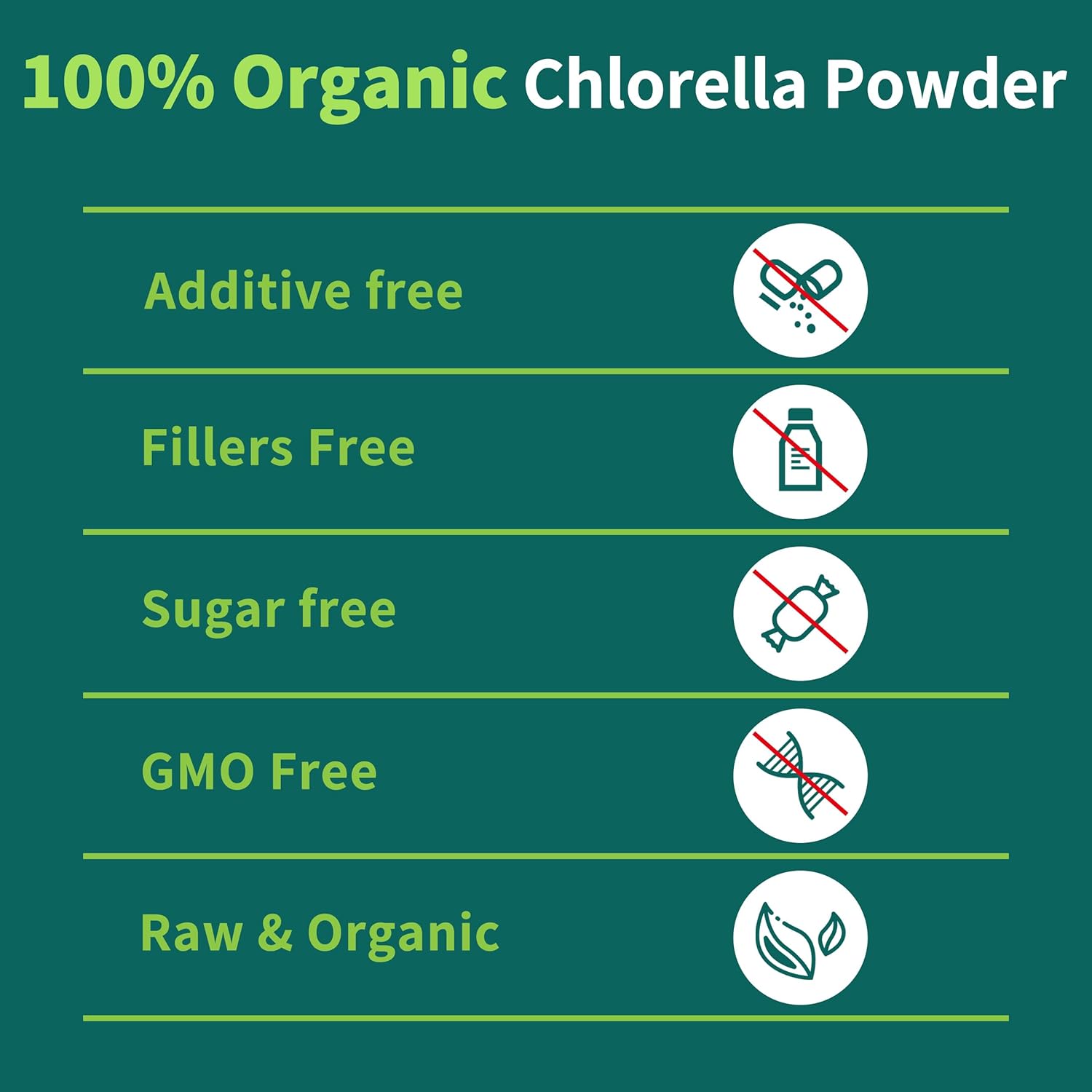 16 oz Hudetex Chlorella Powder: Natural Chlorophyll for Immune System, Liver Health, Youth, Vegan Protein & Vitamins