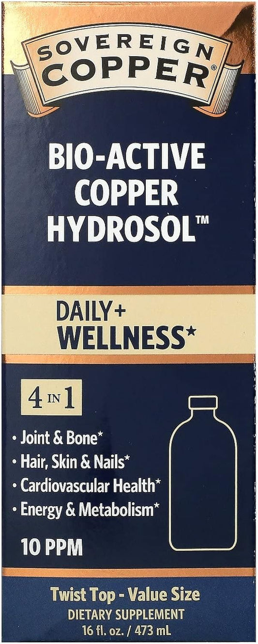16 oz Liquid Sovereign Silver Natural Immunogenics Bio-Active Copper Hydrosol with 10 ppm