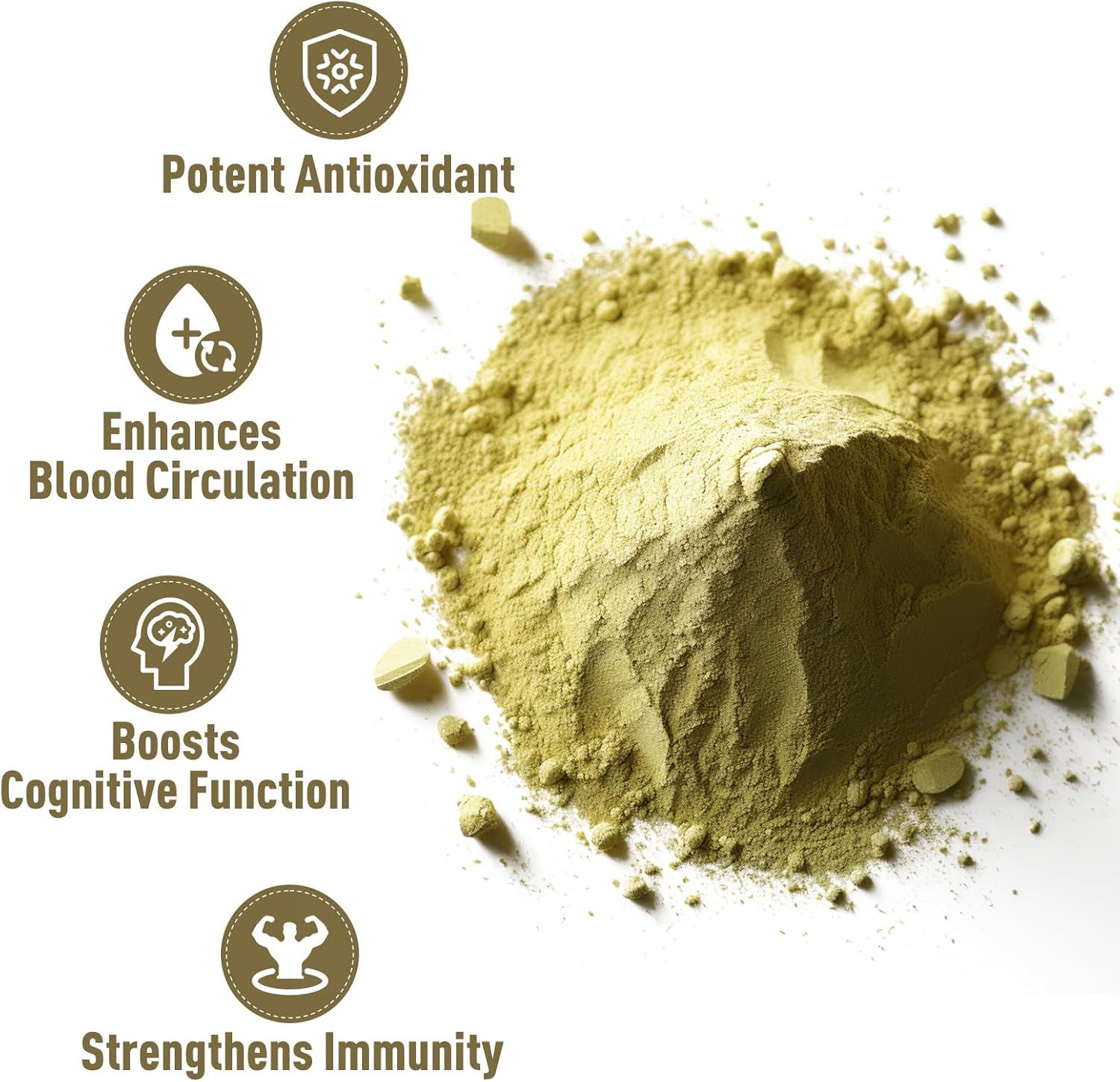 16 oz Organic Ginkgo Biloba Powder for Brain Function & Alertness - Vegan, Raw, Non-GMO - UNLEASH'D ORGANIC