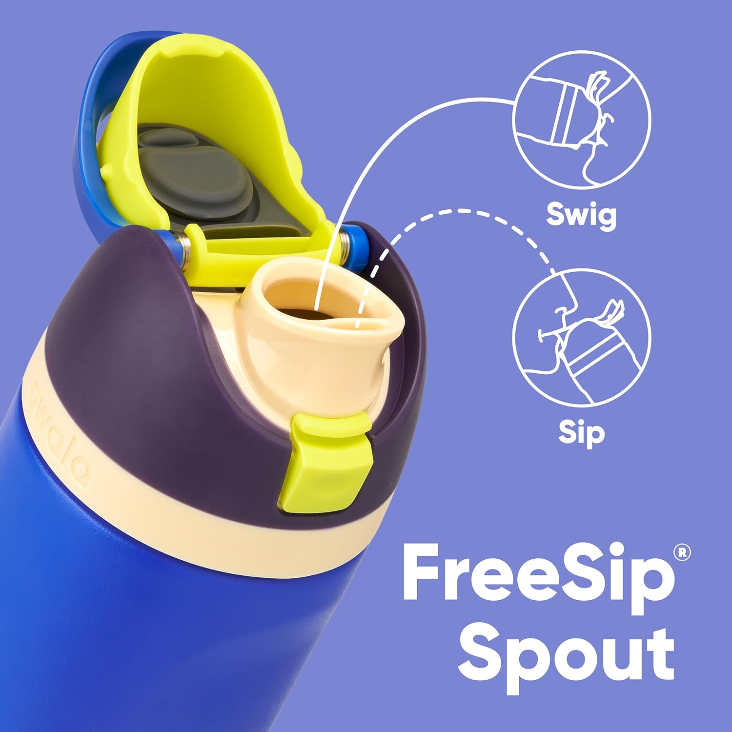 16 oz Owala Kids FreeSip Stainless Steel Water Bottle with Straw - BPA-Free Insulated Sports Bottle for Travel and School