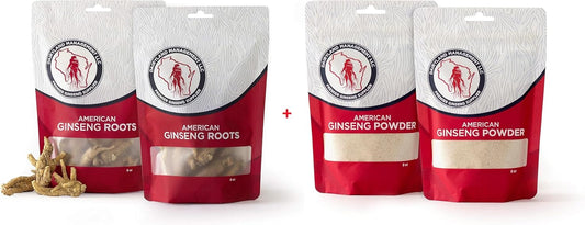 16 oz Pack of Wisconsin Ginseng Roots and Powder from Dairyland Management LLC - Farmer to Consumer Direct Shipping - Authentic American Ginseng Root