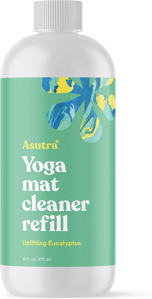 16 oz Refill of ASUTRA Yoga Mat Cleaner Spray with Uplifting Eucalyptus Essential Oil - Deep-Cleansing Formula for Fitness Gear & Gym Equipment, No Residue